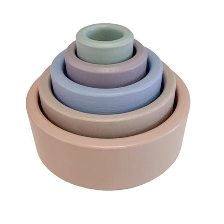 Coloured Beech Wood Stacking Bowls