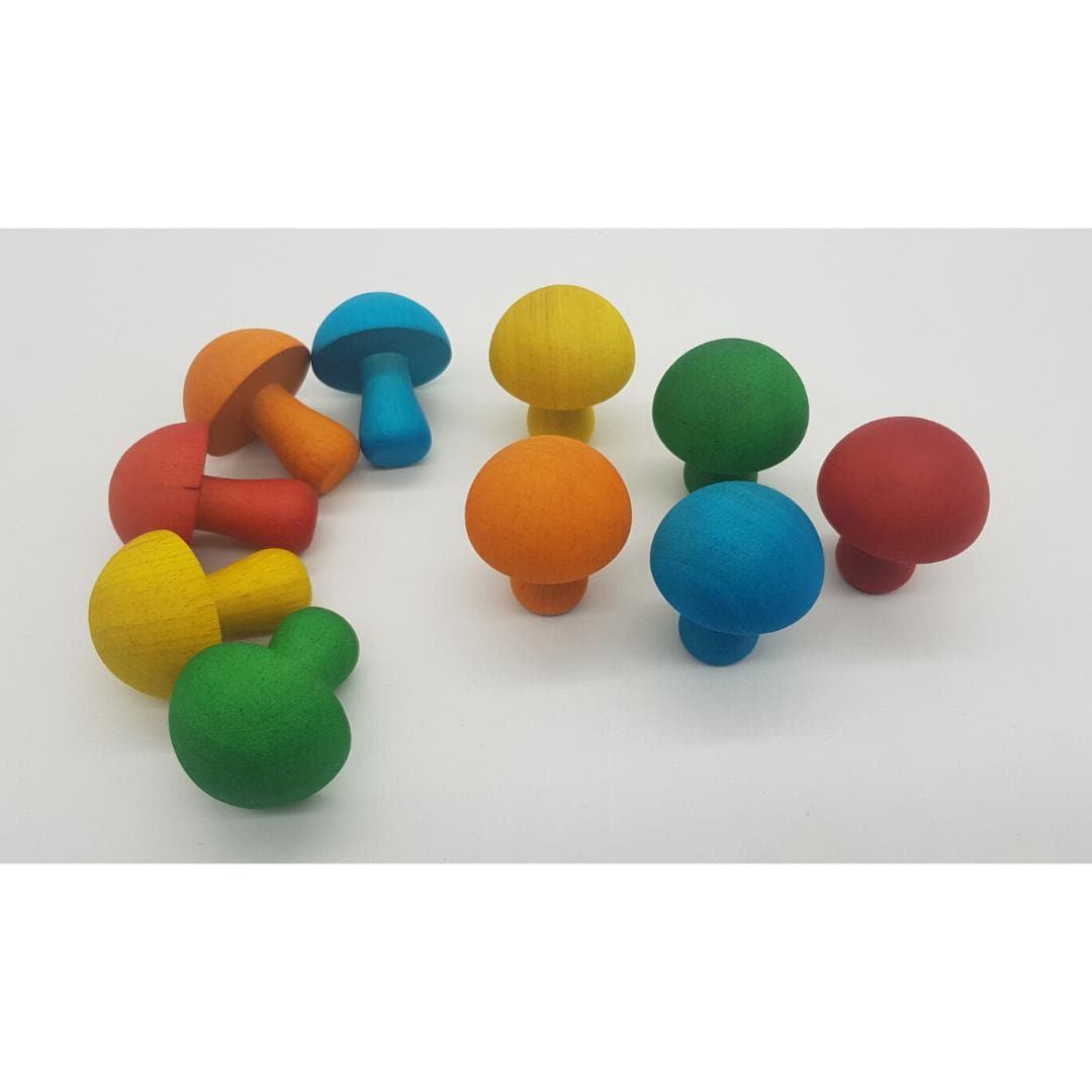 Coloured Mushrooms (Set of 10)