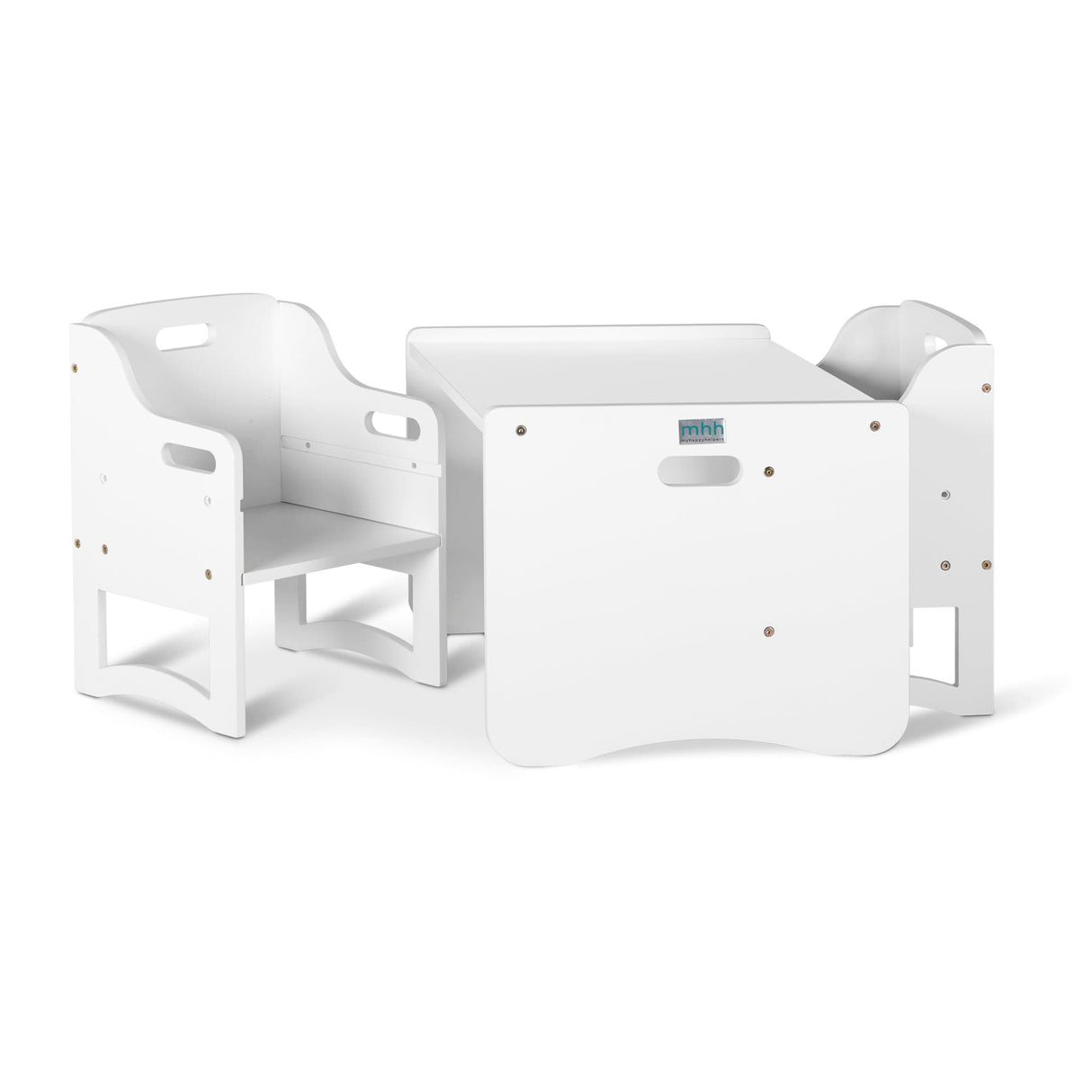Combination Table & 2 Chairs - White