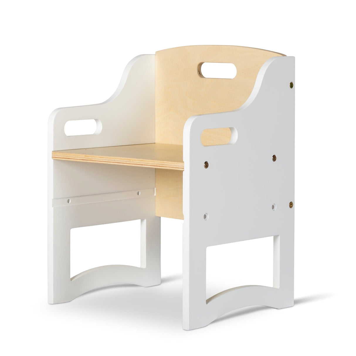 Combination Table & Single Chair - White & Varnish
