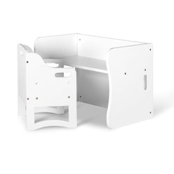 Combination Table & Single Chair - White