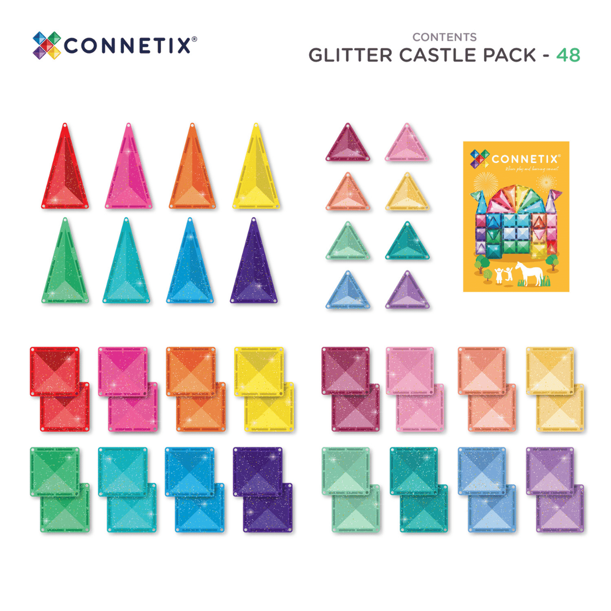 Connetix Glitter Castle Pack 48 pc