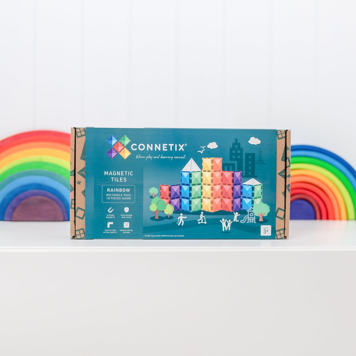 Connetix Rainbow Rectangle Pack 18pc