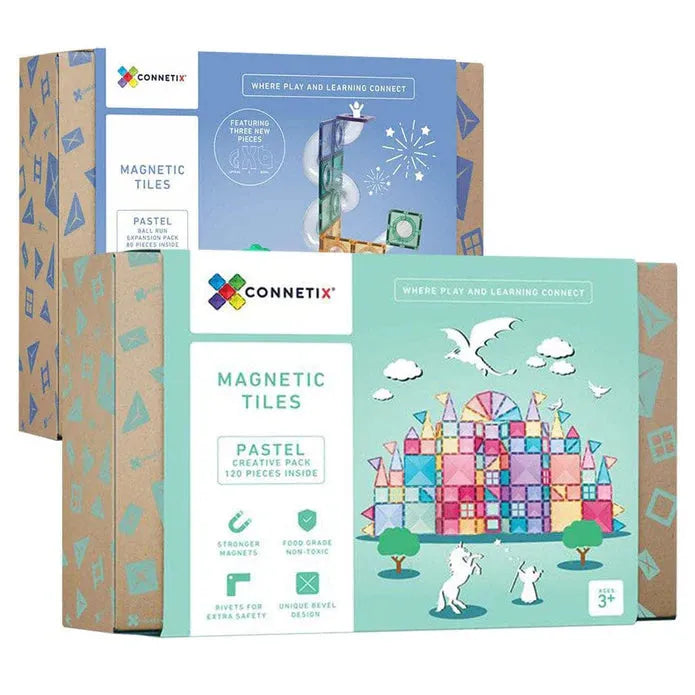 Connetix Tiles 200 Piece Pastel Ball Run Bundle