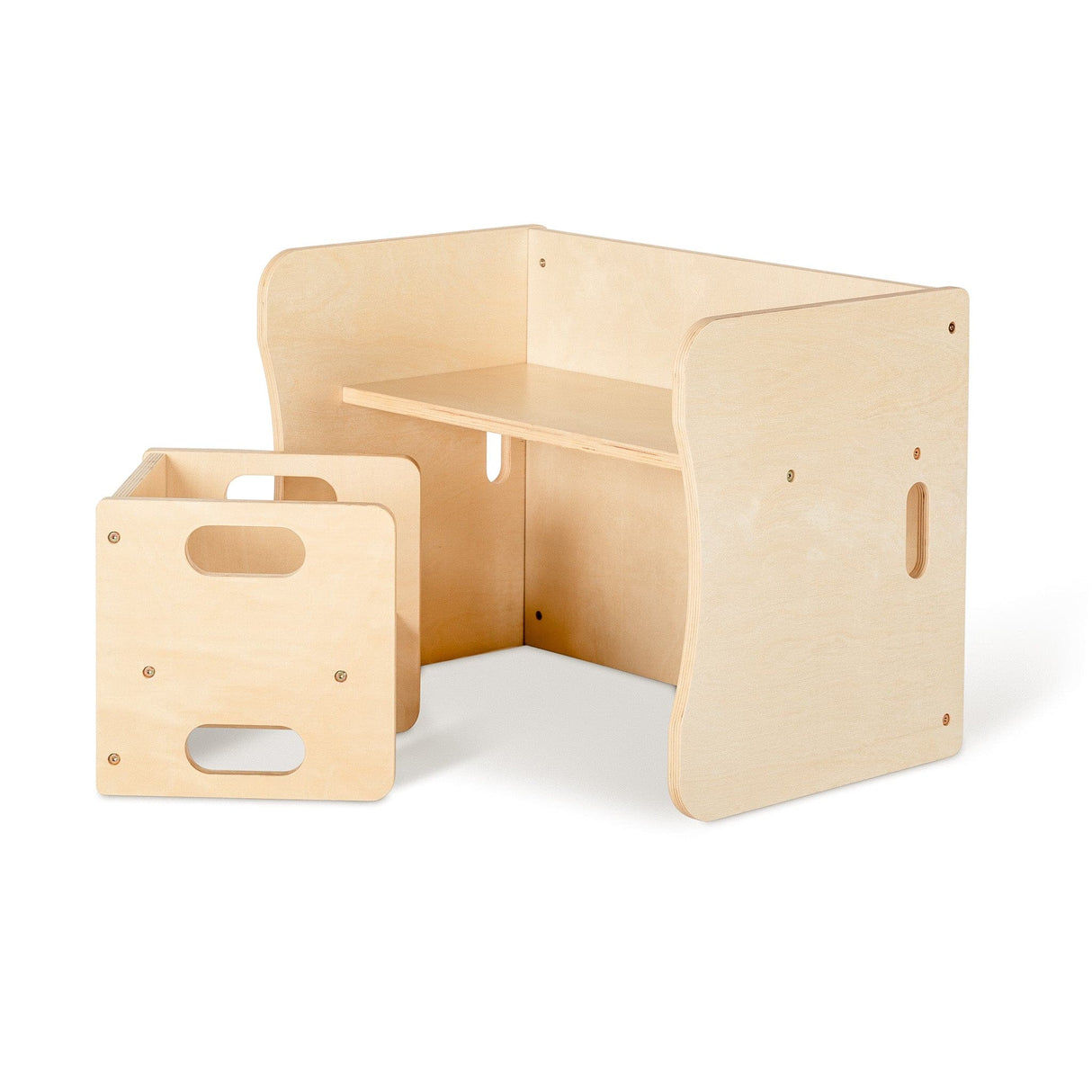 Cube Weaning Table & 2 Chairs - Varnished