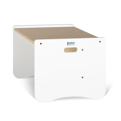 Cube Weaning Table & Single Chair - White and Varnish
