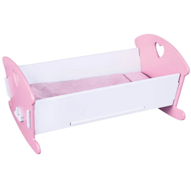 Doll Cradle Pink w/Bedding