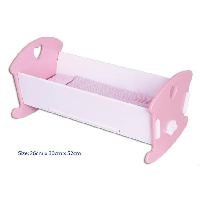 Doll Cradle Pink w/Bedding