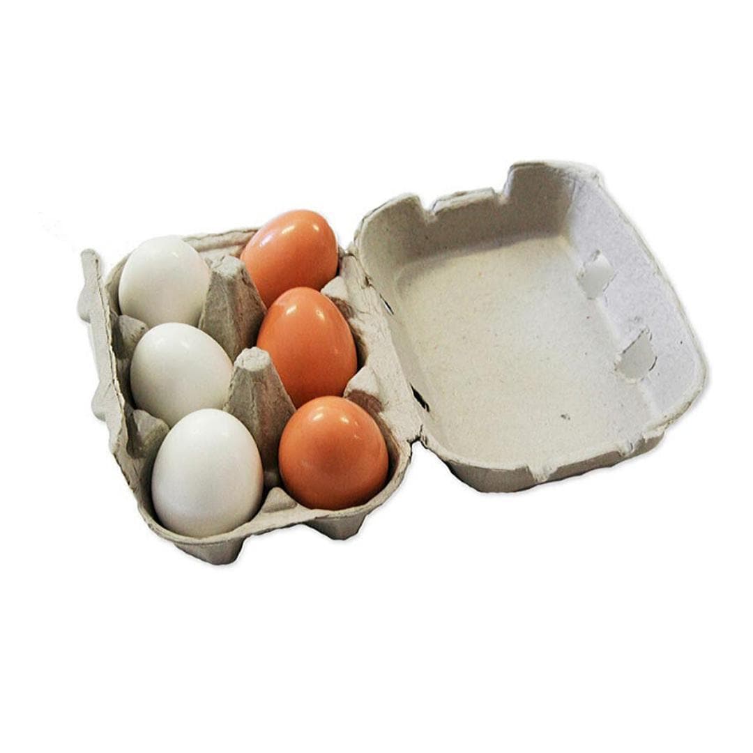 Egg Wood 6 Pieces in Egg Shell Carton