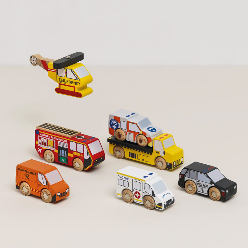 Emergency Helicopter & Rescue Cars - 7 Piece