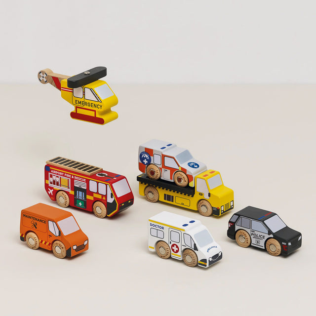 Emergency Helicopter & Rescue Cars - 7 Piece