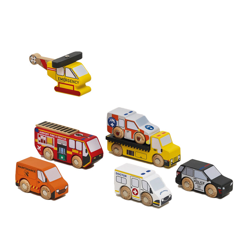 Emergency Helicopter & Rescue Cars - 7 Piece