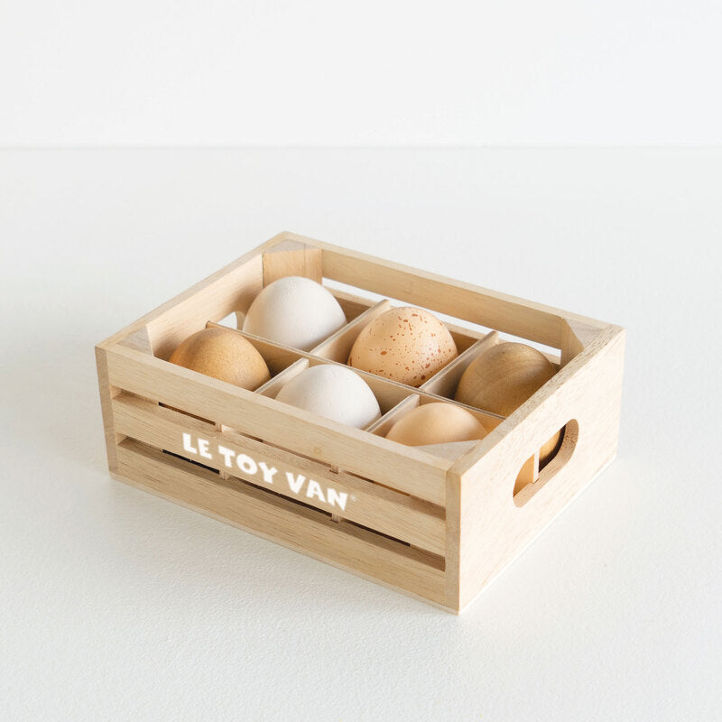 Farm Eggs Wooden Market Crate - 7 Piece