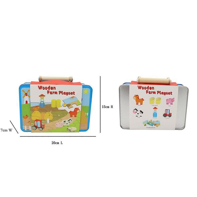 Farm Playset in Tin Case