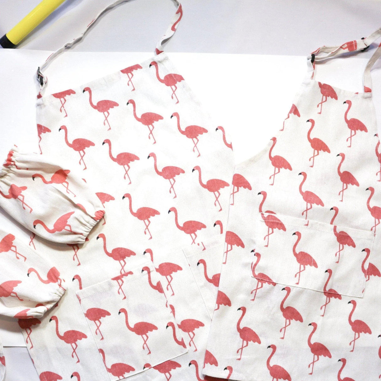 Flamingo Parent Aprons for Cooking and Baking