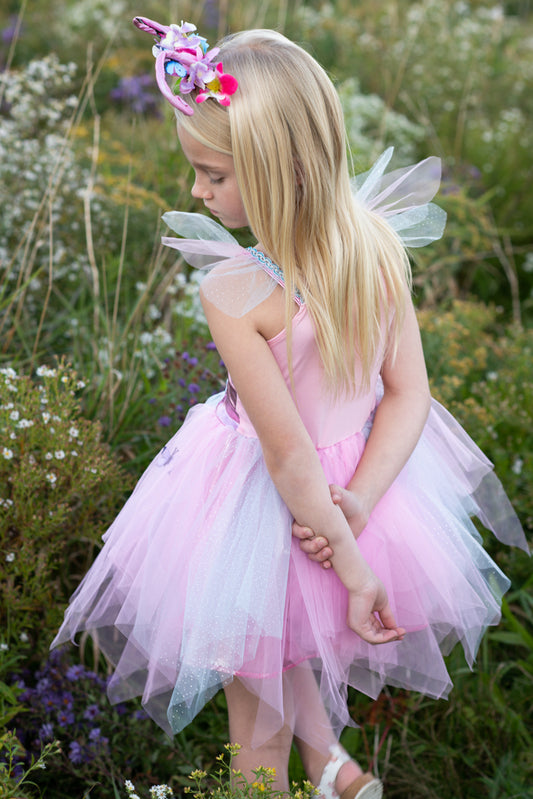 Pink Butterfly Dress & Headpiece Size 5-6