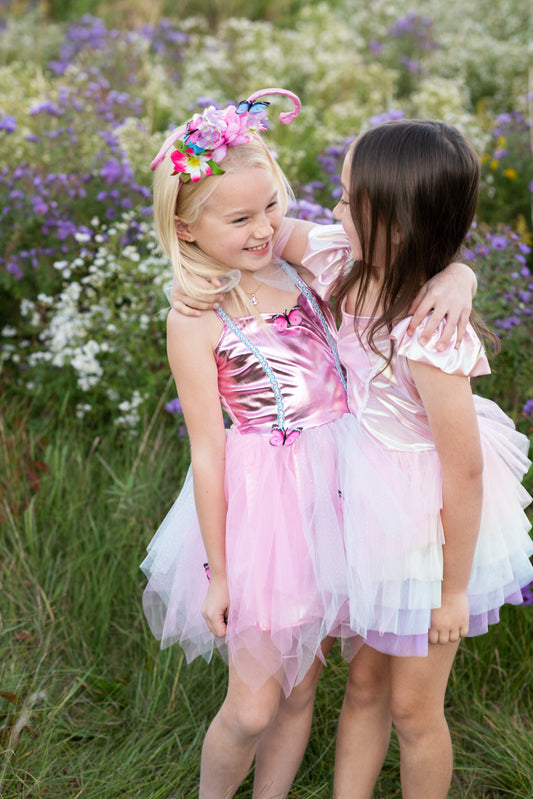 Pink Butterfly Dress & Headpiece Size 5-6