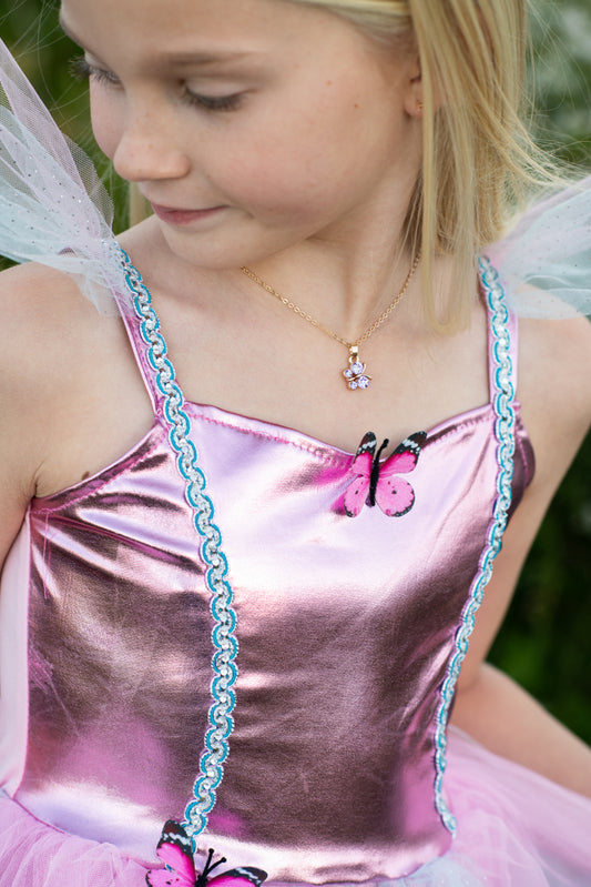 Pink Butterfly Dress & Headpiece Size 5-6