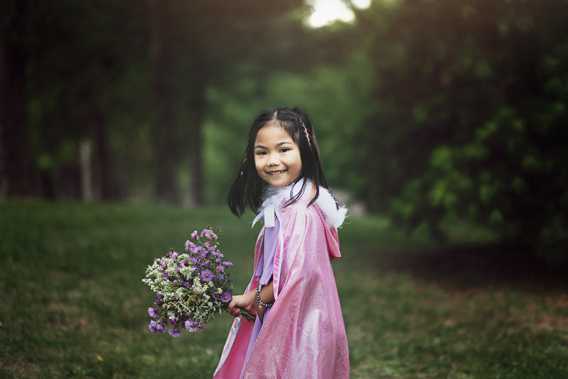 Pink Glitter Princess Cape