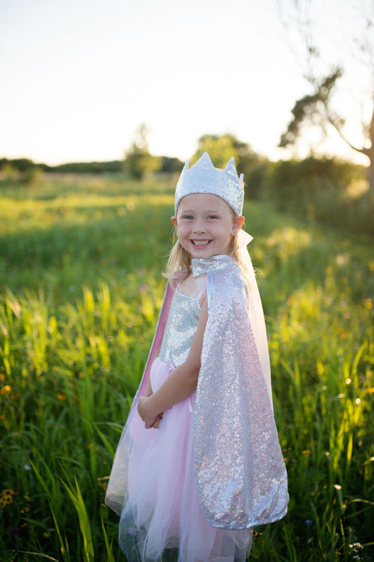 Silver Reversible Sequins Cape