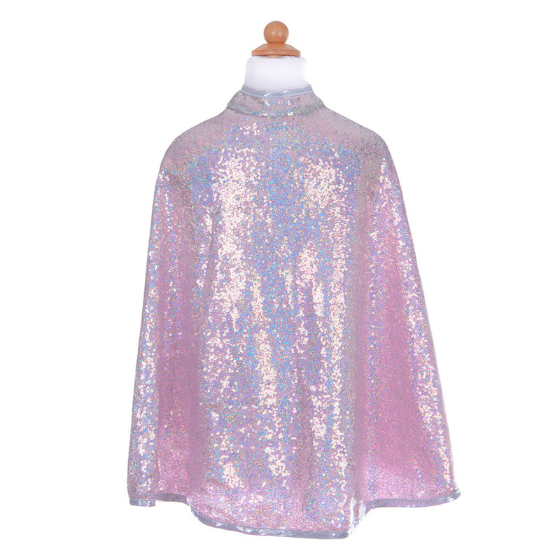 Silver Reversible Sequins Cape