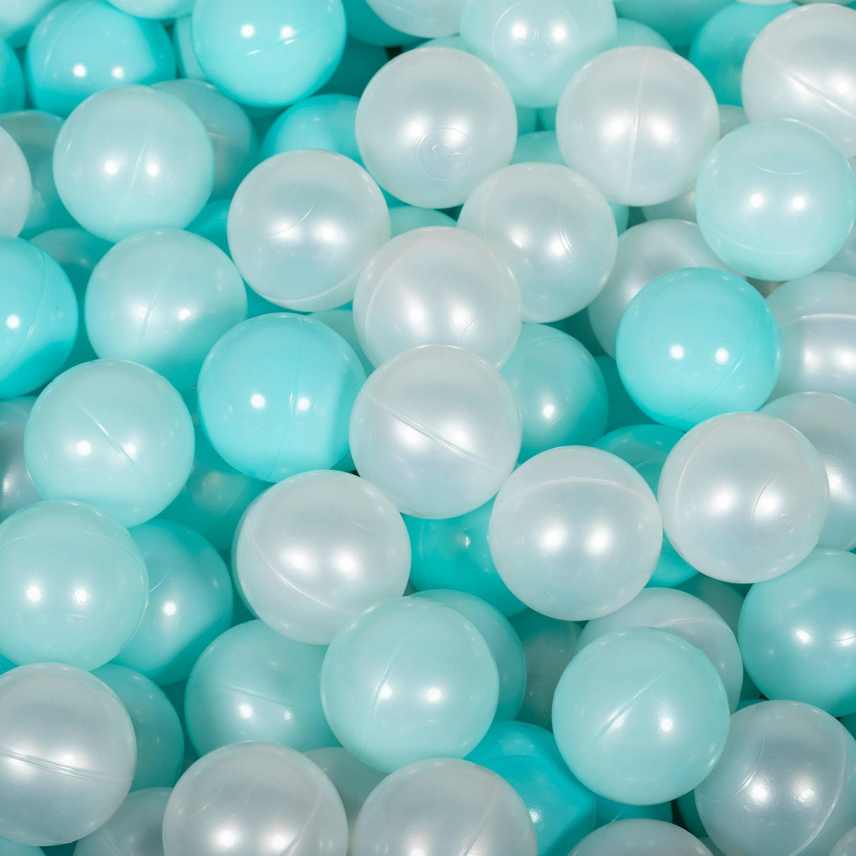 Grey Ball Pit for Children - Teal / White Balls