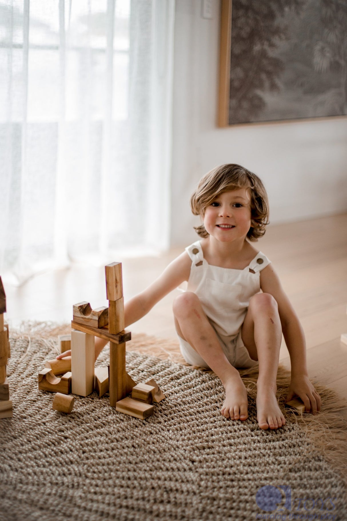 Natural Wood Blocks – 34 Pcs