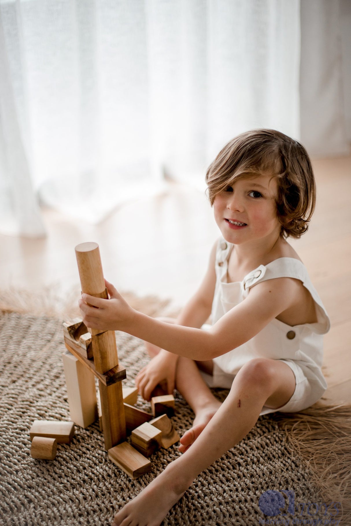 Natural Wood Blocks – 34 Pcs