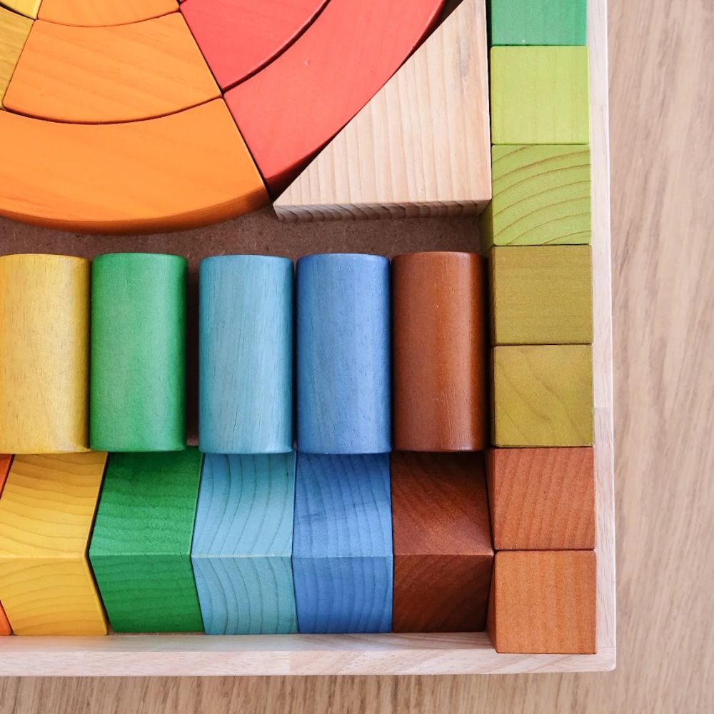 Jumbo Natural Rainbow Blocks 86 pcs.