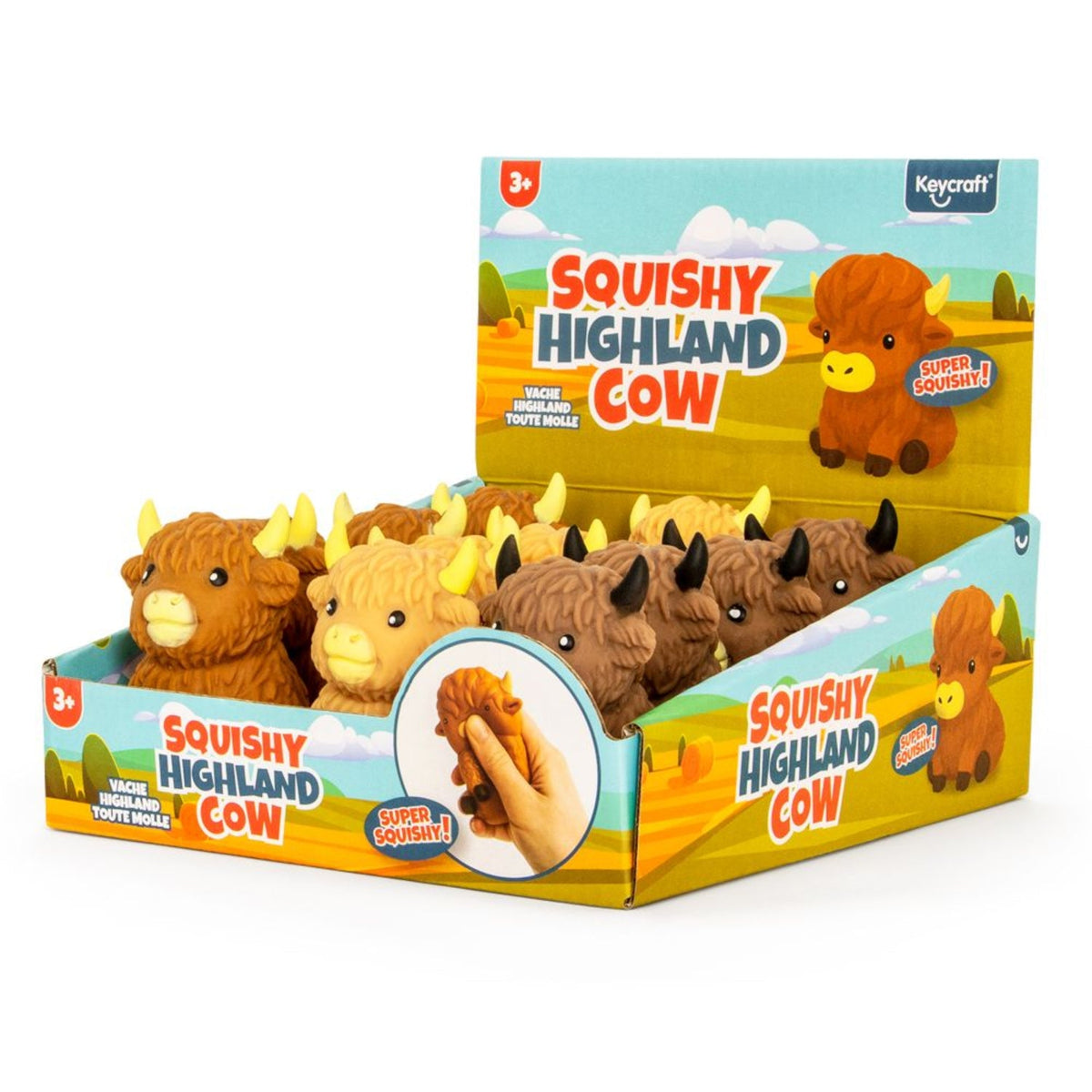 Close-up detail of the Keycraft Squishy Highland Cows