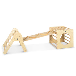 Kids Indoor Ball Run Pikler Play Set - Varnished