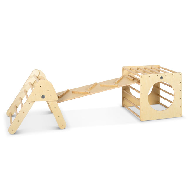 Kids Indoor Ball Run Pikler Play Set - Varnished