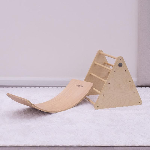 Kids Indoor Pikler Balance Board Play -Varnished