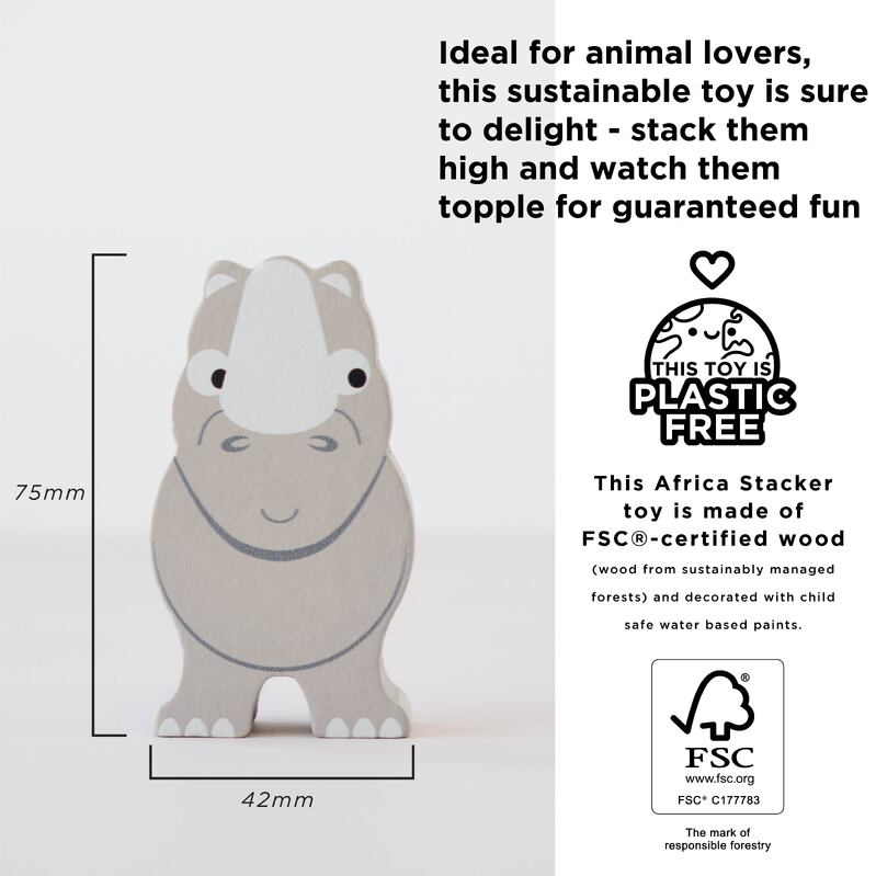 Petilou Africa Stacking Animals & Bag