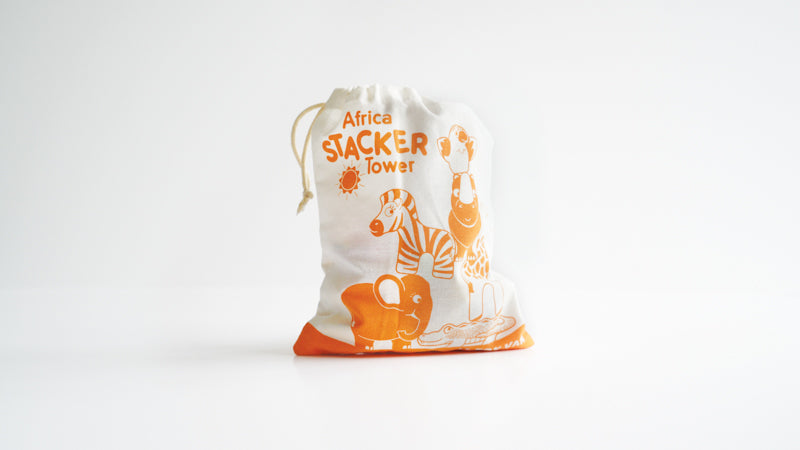 Petilou Africa Stacking Animals & Bag