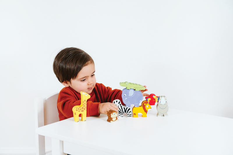 Petilou Africa Stacking Animals & Bag