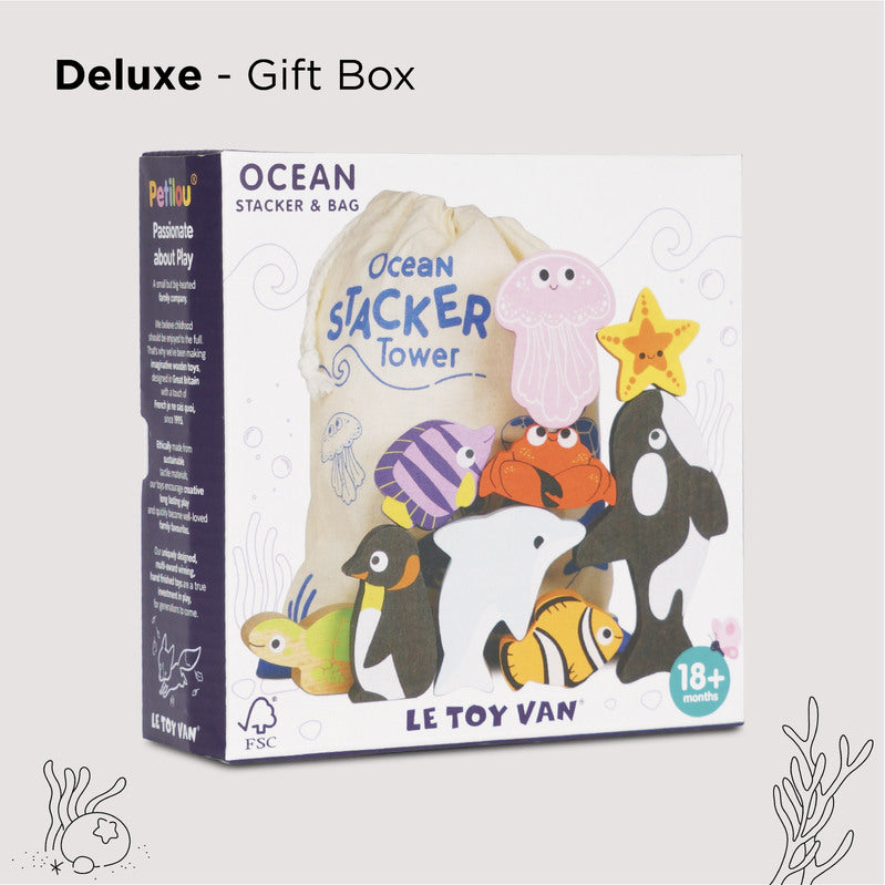 Petilou Ocean Stacking Animals & Bag