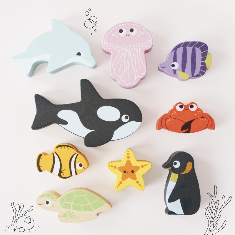Petilou Ocean Stacking Animals & Bag