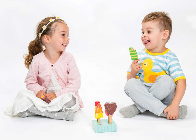 Wooden Ice Lollies Popsicles - 7 Piece