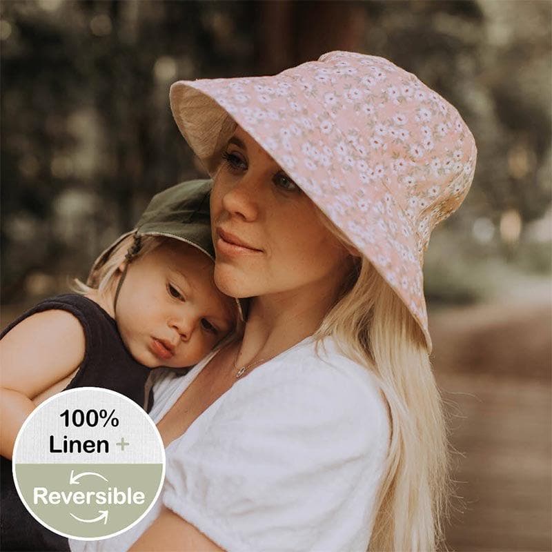 Ladies Reversible Sun Hat - Heather/Flax