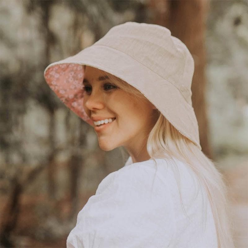 Ladies Reversible Sun Hat - Heather/Flax