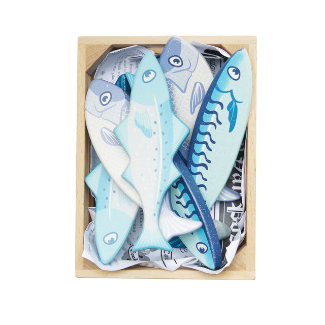 Market Fish Wooden Play Food Crate - 7 Piece