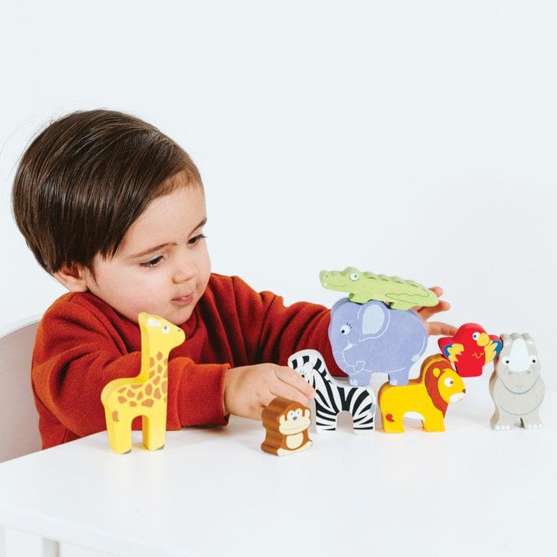 Petilou Africa Stacking Animals & Bag