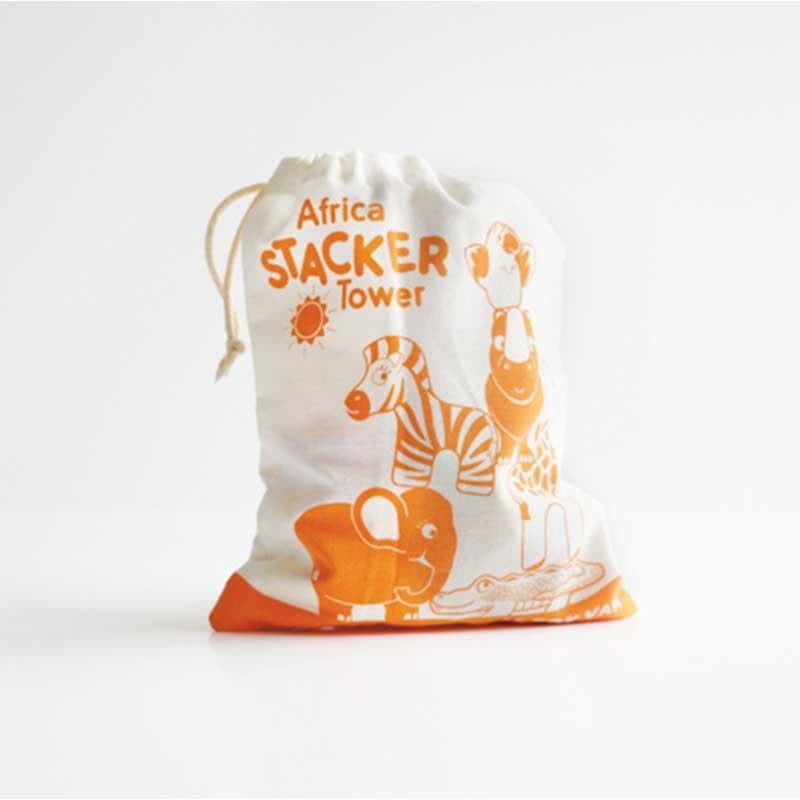 Petilou Africa Stacking Animals & Bag