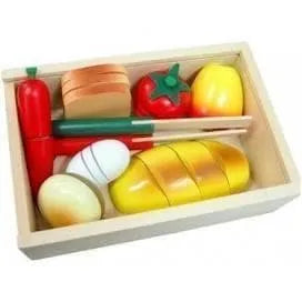 Pretend Play Wooden Cutting Bread Box