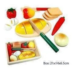 Pretend Play Wooden Cutting Bread Box