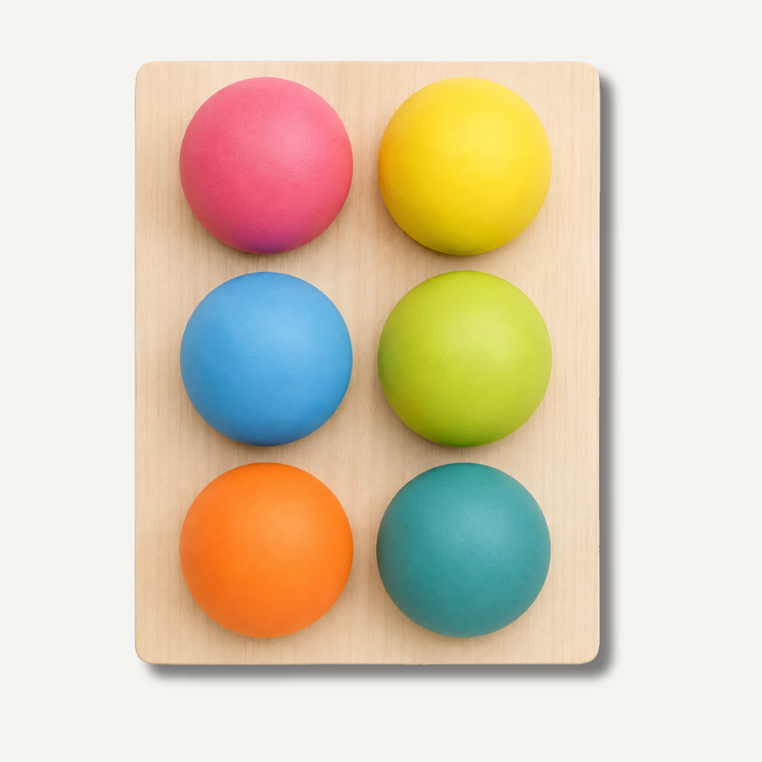 6 Pastel Balls and Sorting Tray