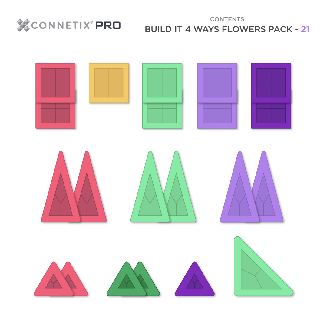 Connetix PRO - Build It 4 Ways Flowers Pack 21 pc