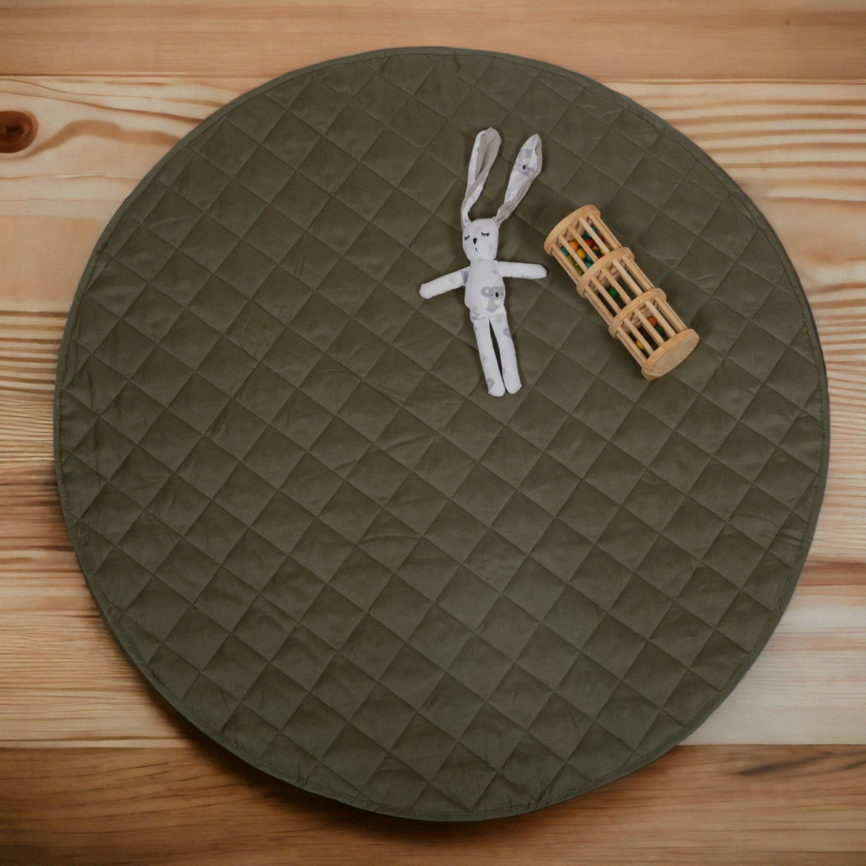 Quilted Play Mat - Olive