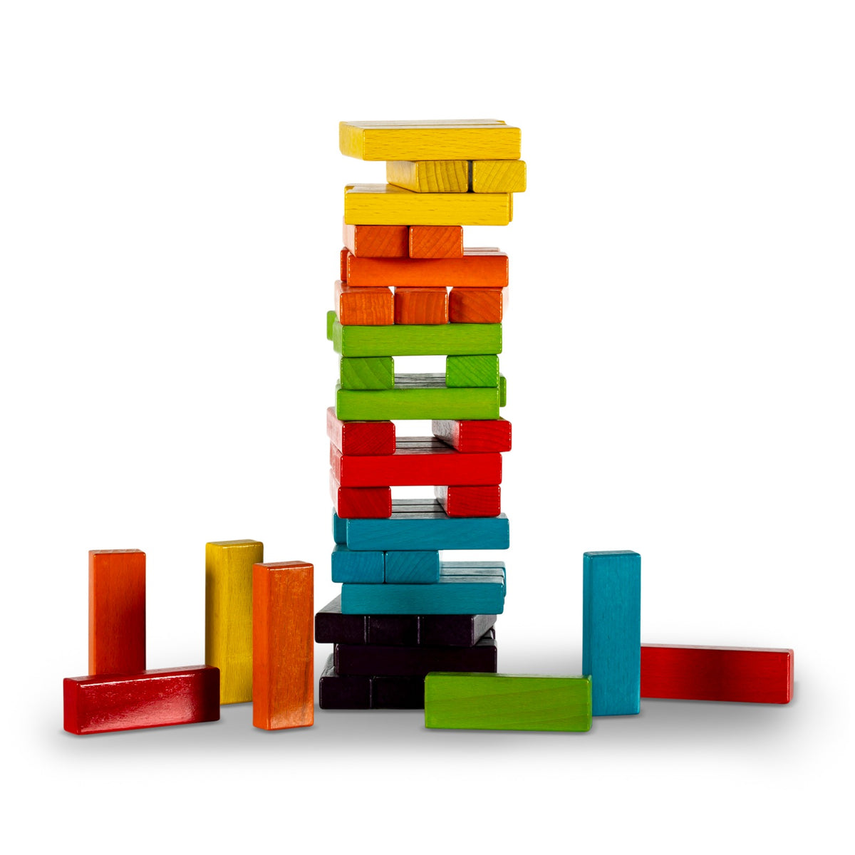 Rainbow Tower Blocks in Wooden Case